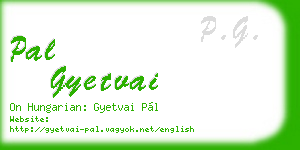 pal gyetvai business card
